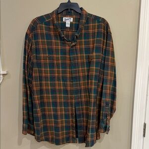 Duluth Trading Co Men's Flannel Shirt - Green and Brown